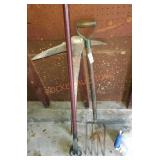 Old farm rake and tools