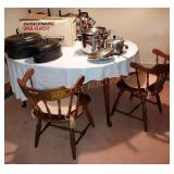 Oval dining table and chairs set