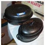 Pair of enemalware roasters