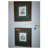 2 small framed artwork peices