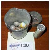 Antique marble and tin lot