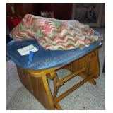Rocking Ottoman and Afghan blanket