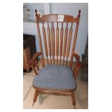 Wood rocking chair with cushion