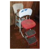 Two vintage step stool chairs