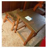Small Wood side table & stool lot