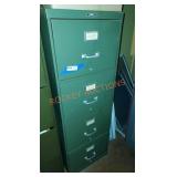 Remington rand 4 drawer metal filing cabinet