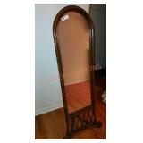 Vintage bamboo standing mirror