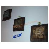 3 piece wood and tile art pieces