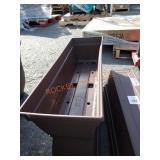 Brown plastic window boxes