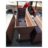 Brown plastic window boxes