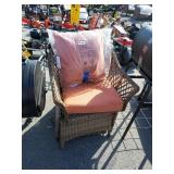 Patio chair with foot rest. Missing hardware