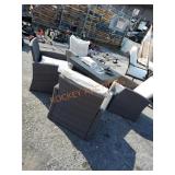 Gas fire pit and 4 chairs