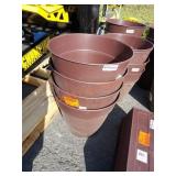 16" brown plastic planters