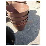 16" brown plastic planters