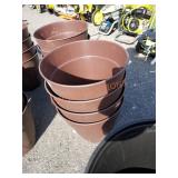 16" brown plastic planters
