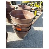 16" brown plastic planters