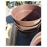 16" brown plastic planters