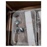 White metal three shelf rolling cart