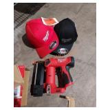 Milwaukee pin nailer and hats
