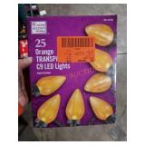 25 orange transparent C9 LED Lights