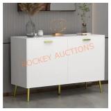 46.2 in. White Side Table Free Standing End