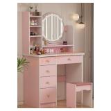 FUFU&GAGA 31.5-in Pink Makeup Vanity