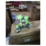 Turtle on log garden statue