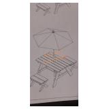 KidKraft Outdoor Table with Benches and Umbrella