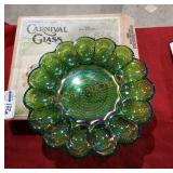 Carnival glass deviled egg tray