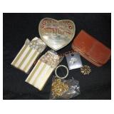 Vintage costume jewelry and coin lot