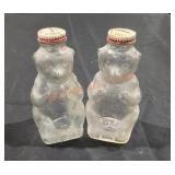 Vintage 1950s Snow Crest Glass Bear Bottle - Set