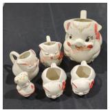 Vintage Shawnee Pottery Pig Set