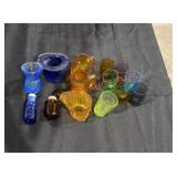 Vintage Mixed Lot Colored Glassware