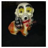 Vintage painted spaniel piggy bank