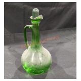 Vintage Green Glass Wine Decanter