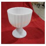 Vintage ribbed white vase bowl