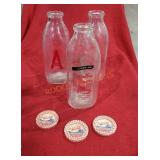 Valley farms milk glass bottles lot