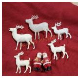 Vintage Santa and reindeer lot