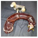 Vintage artmark Weiner dog serving dish lot