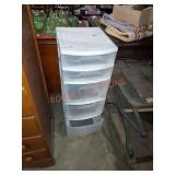 5 drawer plastic storage unit