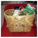 Christmas basket full of Christmas items