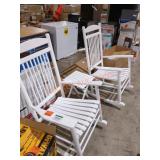 Veikous 3-Piece Patio Outdoor Rocking Chair Set