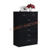 HODEDAH 7-Drawer Black Chest