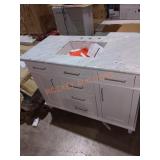 48in Marble Top Vanity with White Cabinet