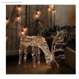 Alpine Outdoor Grazing Reindeer Decor