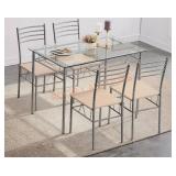 VECELO Kitchen Dining Room Table set for  4