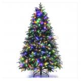 6 ft. Pre-Lit Snowy Christmas, 350 Multi-Color