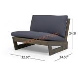 Sherwood Outdoor Acacia Loveseat w/Cushions