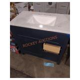 37in Vanity with Blue Cabinet