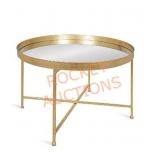 Delilah 28in gold and teal accent table